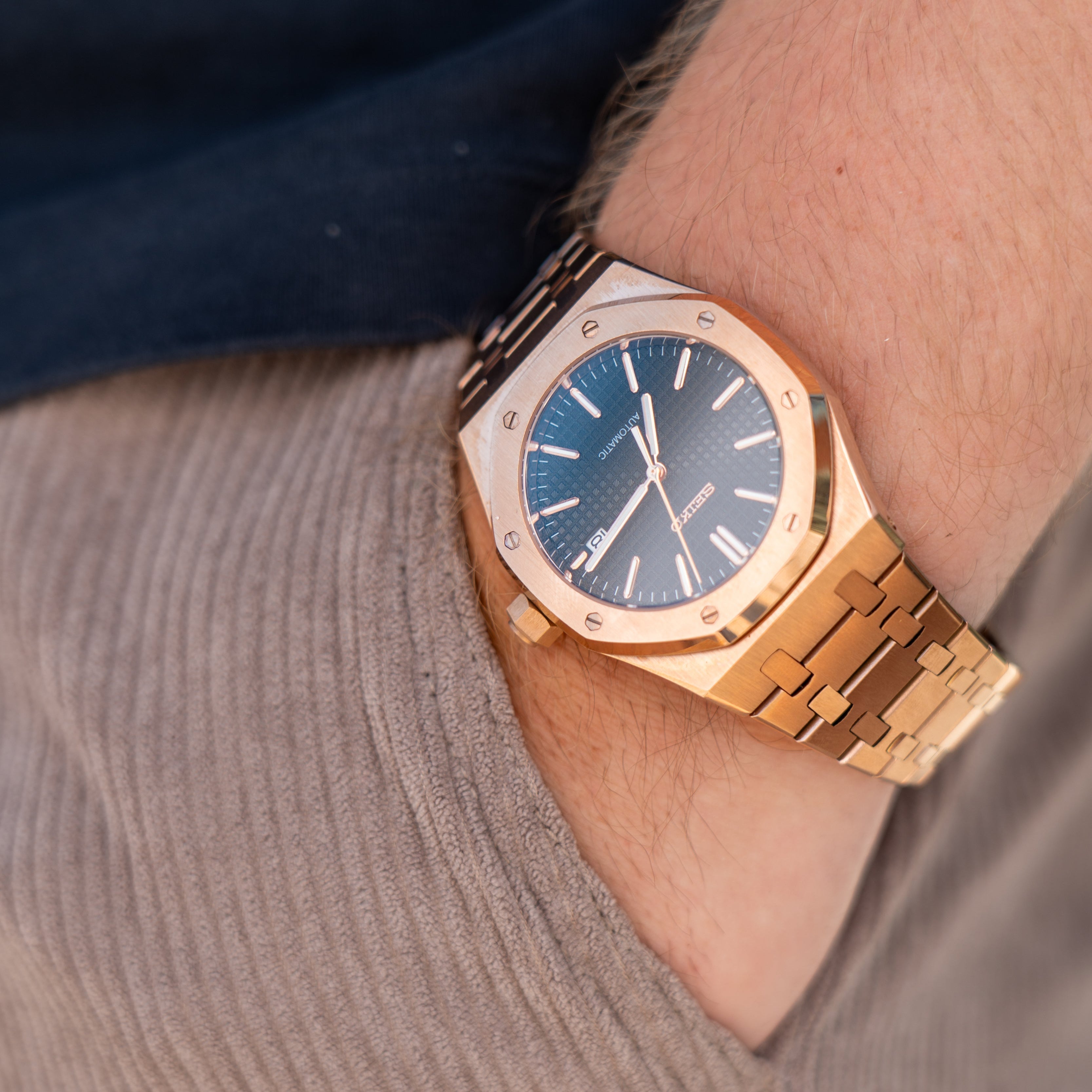 Royal Seikoak Roséguld Svart
